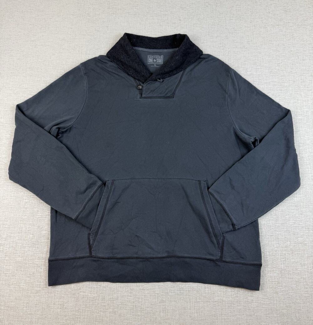 Converse One Star Men’s XL Shawl Collar Pullover Sweatshirt Charcoal Gray